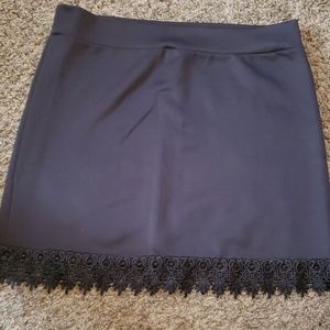Lace hem mini skirt